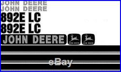 New John Deere 892E LC Excavator Decal Set with Stripe JD Decals