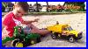 Tonka-Dump-Truck-For-Kids-Unboxing-Playing-Digging-John-Deere-Backhoe-Excavator-01-wm