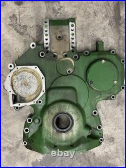 Used OEM 4045 John Deere DZ102321 Front Timing Gear Cover R520130 +Plate R121411